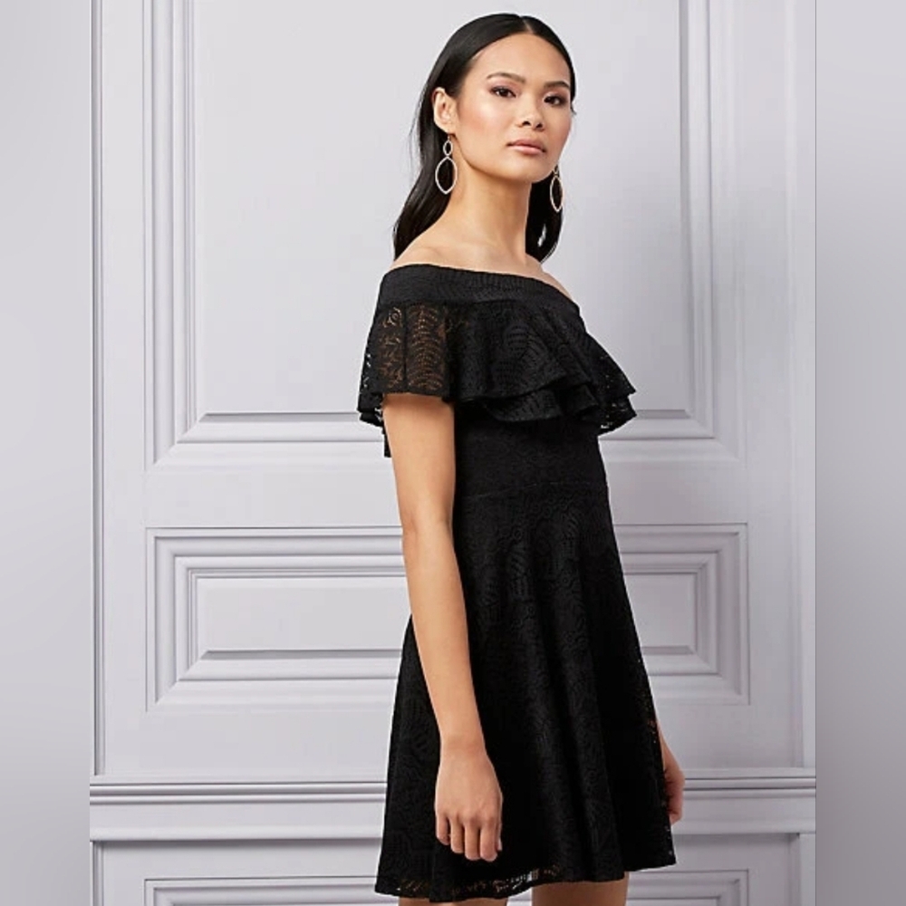 Le Chateau Lace Off-the-Shoulder Fit & Flare Dress